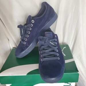 Puma Mens Clyde Velour Ice Peacoat Royal Blue Sneakers Shoes Size 8.5 Whimsigoth